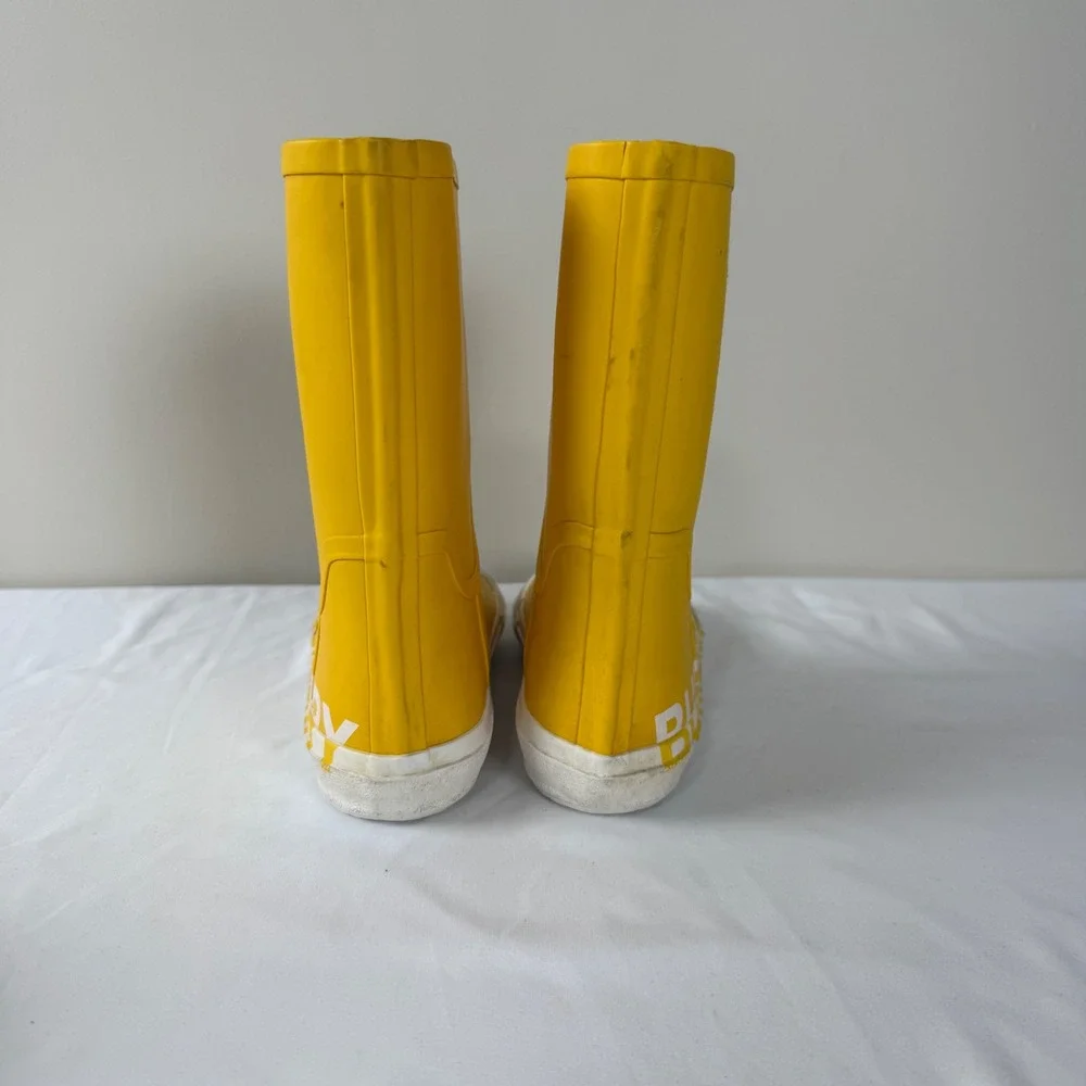 Burberry Kids Yellow Rubber Logo Rain‎ Boots Size EU32 US13.5-1
